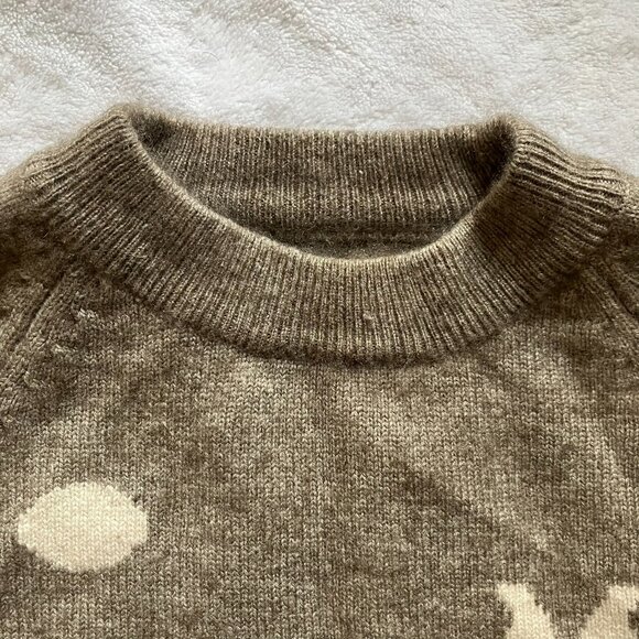Soft Fuzzy Bunny Sweater | Approx. 2-3T | Neutral Taupe Knit | Cozy Pullover - Picture 2 of 16